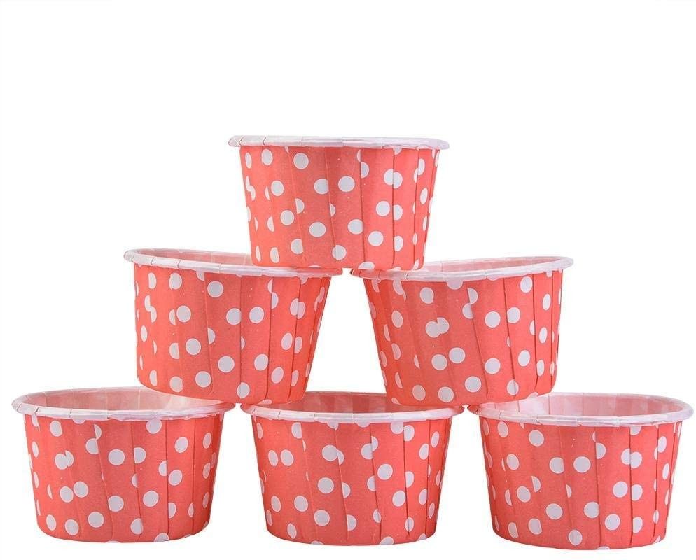 Wedding Party Paper Round Red Dot Baking Muffin Cups